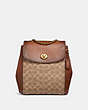 COACH®,PARKER CONVERTIBLE BACKPACK IN SIGNATURE CANVAS,pvc,Large,Brass/Tan/Rust,Front View
