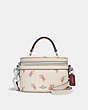 COACH®,TRAIL BAG WITH PARTY PIG PRINT,Leather,Small,Silver/Chalk,Front View