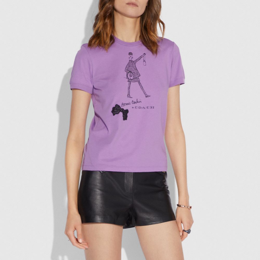 COACH®,Bonnie Cashin Walking T Shirt,,Scale View