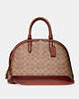 COACH®,QUINN SATCHEL IN SIGNATURE CANVAS,Coated Canvas,Large,Brass/Tan/Rust,Front View