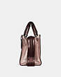 COACH®,ROGUE BAG 25 IN COLORBLOCK WITH SNAKESKIN DETAIL,Leather,Medium,Pewter/Metallic Rose Gold,Angle View