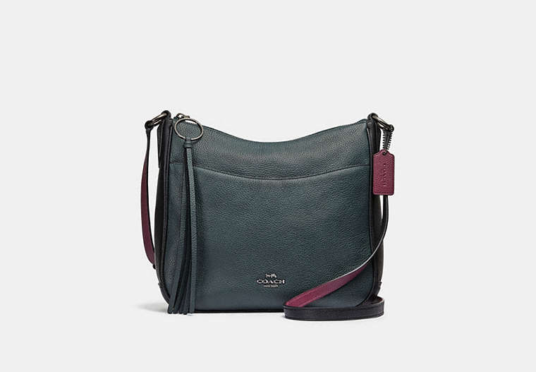 COACH®,CHAISE CROSSBODY IN COLORBLOCK,Leather,Medium,GM/Cypress Multi,Front View