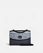 COACH®,PARKER 18,Leather,Small,Gunmetal/Midnight Navy,Front View
