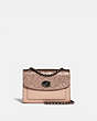 COACH®,PARKER 18,Leather,Small,Gunmetal/Nude Pink,Front View