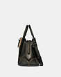 COACH®,MASON CARRYALL WITH METAL TEA ROSE,Leather,Large,Pewter/Black,Angle View