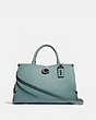 COACH®,MASON CARRYALL WITH SNAKESKIN DETAIL,Leather,Large,Sage/Pewter,Front View