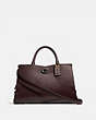 COACH®,MASON CARRYALL WITH SNAKESKIN DETAIL,Leather,Large,Pewter/Oxblood,Front View