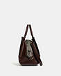 COACH®,MASON CARRYALL WITH SNAKESKIN DETAIL,Leather,Large,Pewter/Oxblood,Angle View