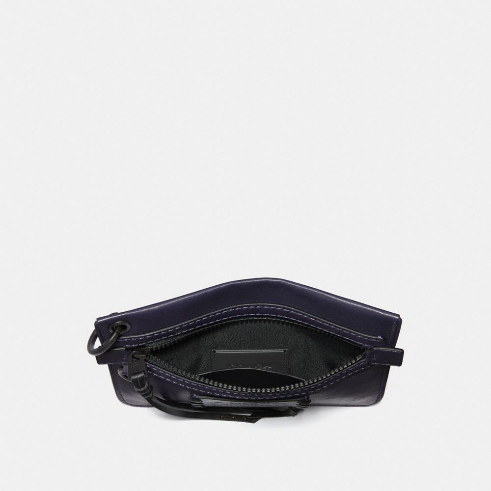 COACH®,POUCH 22 WITH WHIPSTITCH,Leather,DARK NAVY,Inside View,Top View