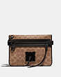 COACH®,POUCH 22 IN SIGNATURE CANVAS WITH WHIPSTITCH,Leather,KHAKI,Front View
