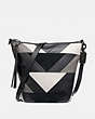 COACH®,DUFFLE WITH PATCHWORK,Leather,Large,Pewter/Black Multi,Front View