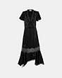 COACH®,LACE TRIM DRESS,Mixed Material,Black,Front View