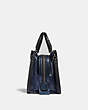 COACH®,ROGUE 25 WITH SNAKESKIN DETAIL,Leather,Medium,Pewter/Metallic Blue,Angle View