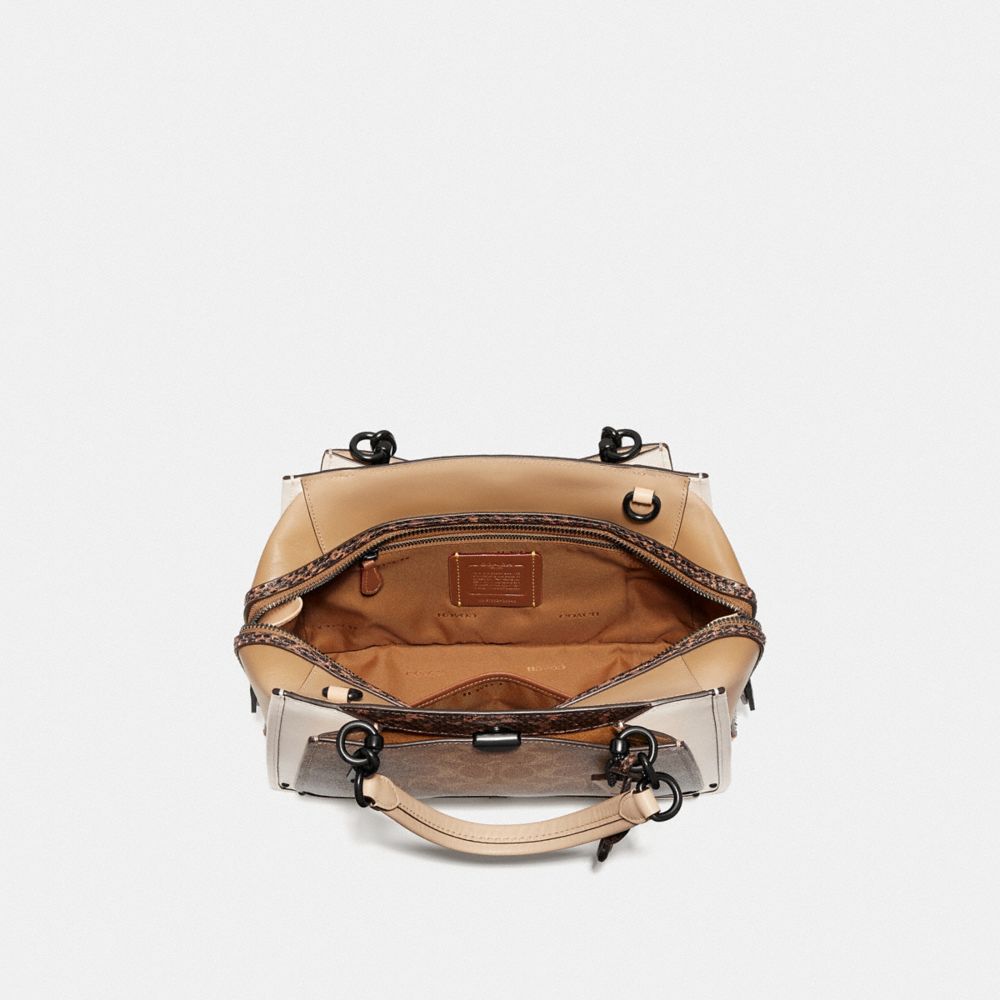 COACH®,Dreamer In Signature Canvas With Snakeskin Detail,,Inside View,Top View