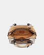 COACH®,DREAMER IN SIGNATURE CANVAS WITH SNAKESKIN DETAIL,Coated Canvas,Pewter/Tan Beechwood Multi,Inside View,Top View