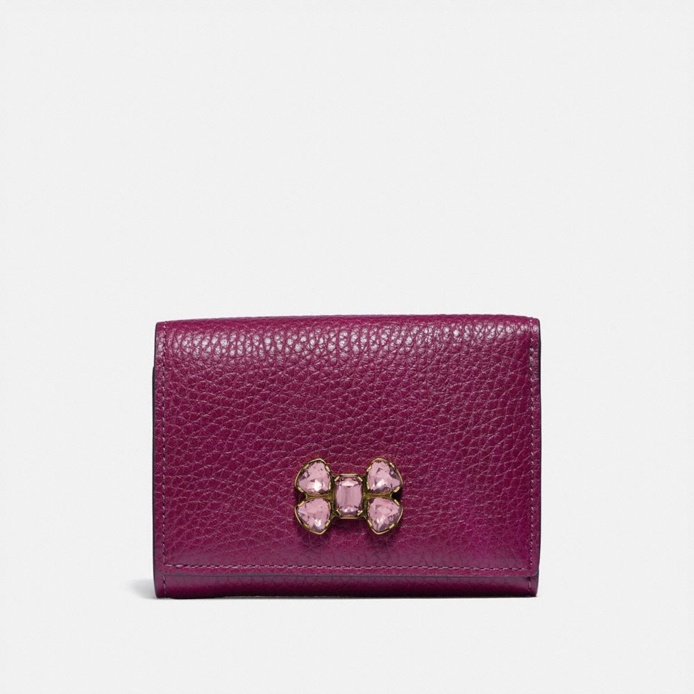 COACH Small Flap Wallet With Crystal Applique COACH