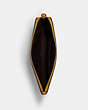 COACH®,LARGE CORNER ZIP WRISTLET,Leather,Medium,Gold/Ochre,Inside View,Top View