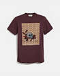 COACH®,SIGNATURE SKULL T-SHIRT,n/a,Burgundy,Front View
