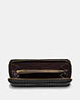 COACH®,ACCORDION ZIP WALLET WITH DECO QUILTING,Leather,Brass/Black,Inside View,Top View