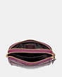 COACH®,SADIE CROSSBODY CLUTCH WITH CRYSTAL RIVETS,Leather,Brass/Dark Berry,Inside View,Top View