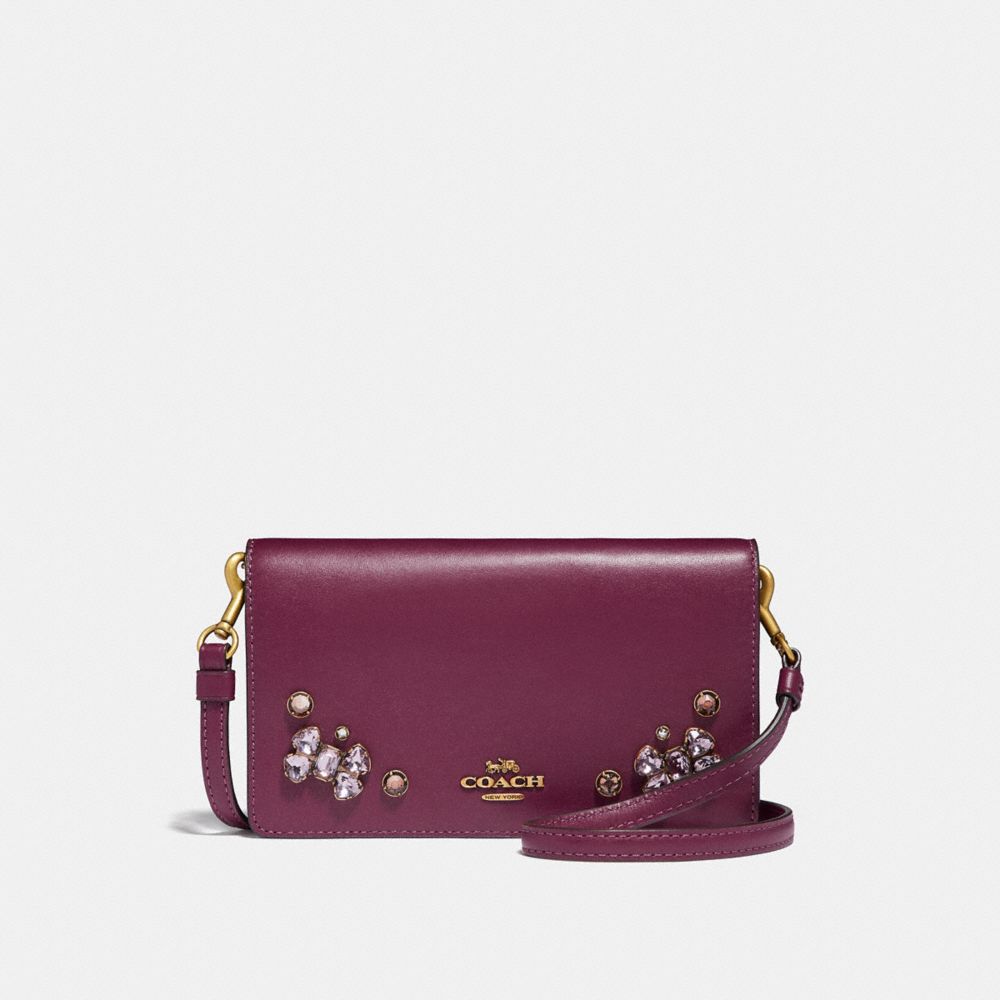 Slim Phone Crossbody With Crystal Applique COACH