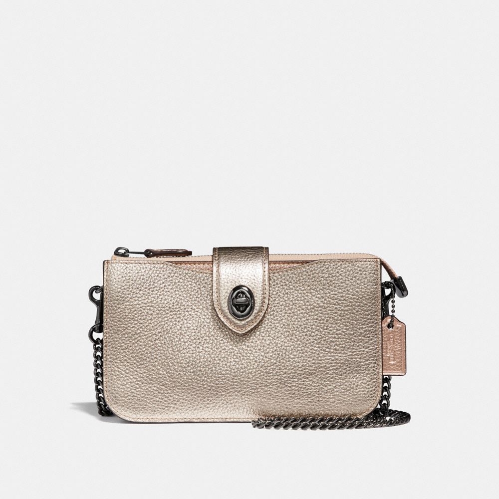 Coach metallic turnlock crossbody sale