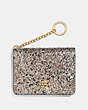 COACH®,KEY RING CARD CASE,Glitter,Gold/Platinum,Front View