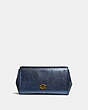 COACH®,ALEXA TURNLOCK CLUTCH,Leather,Pewter/Metallic Graphite,Front View