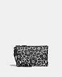 COACH®,SMALL WRISTLET WITH ANEMONE PRINT,Coated Canvas,Gunmetal/Black Multi,Front View
