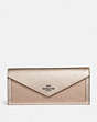 COACH®,SOFT WALLET IN COLORBLOCK,Leather,Gunmetal/Platinum Multi,Front View