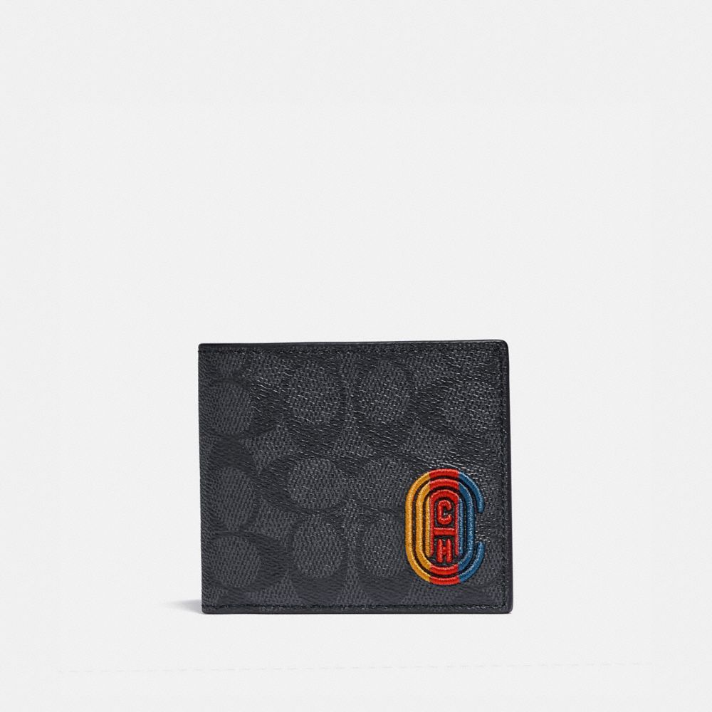 Coin Wallet In Signature Canvas With Coach Patch