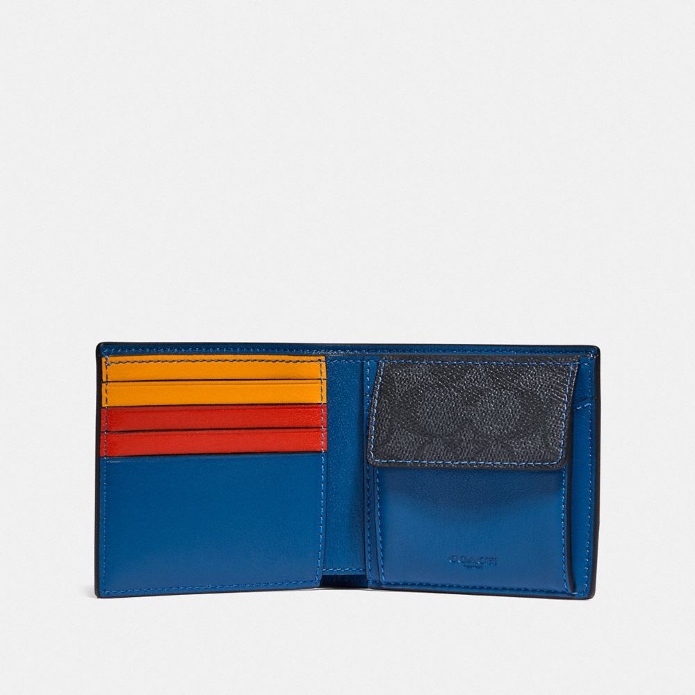 Coin Wallet In Signature Canvas With Coach Patch