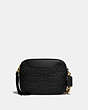 COACH®,CAMERA BAG IN SIGNATURE LEATHER,Leather,Gold/Black,Front View