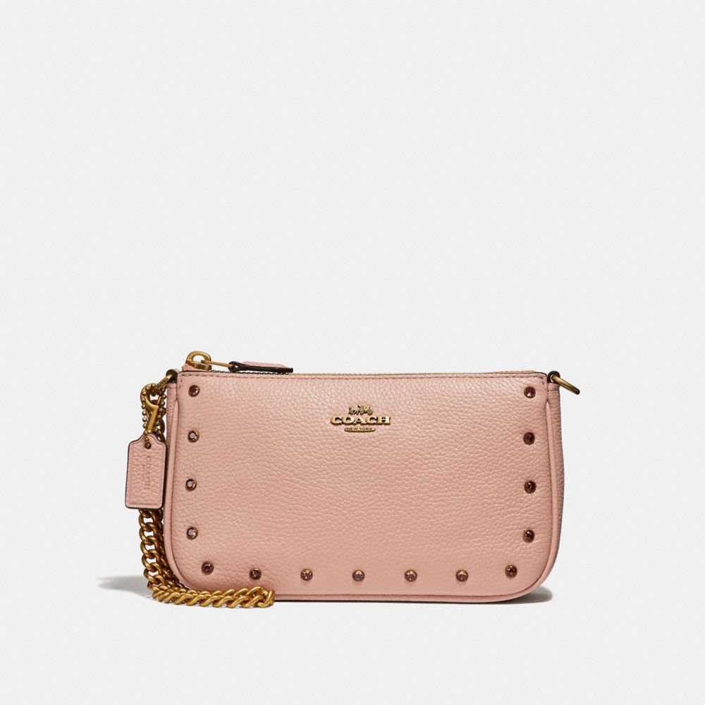 COACH Nolita Wristlet 19 in Polished Pebble Leather