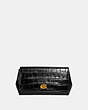 COACH®,ALEXA TURNLOCK CLUTCH,Leather,Brass/Black,Front View