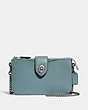 COACH®,TURNLOCK CROSSBODY,Leather,Mini,Silver/Sage,Front View