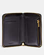COACH®,SMALL ZIP AROUND WALLET IN SIGNATURE LEATHER,Leather,Gold/Black,Inside View,Top View