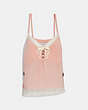 COACH®,SELENA CAMISOLE,Mixed Material,LIGHT PINK,Front View