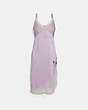 COACH®,SELENA SLIP DRESS,Mixed Material,Pale Lilac,Front View