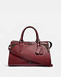 COACH®,SELENA BOND BAG WITH CRYSTAL EMBELLISHMENT,Leather,Large,Gunmetal/Wine,Front View