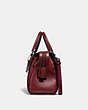 COACH®,SELENA BOND BAG WITH CRYSTAL EMBELLISHMENT,Leather,Large,Gunmetal/Wine,Angle View