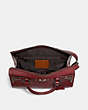 COACH®,SELENA BOND BAG WITH CRYSTAL EMBELLISHMENT,Leather,Large,Gunmetal/Wine,Inside View,Top View