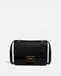 COACH®,ALIE SHOULDER BAG,Pebble Leather,Medium,Brass/Black,Front View
