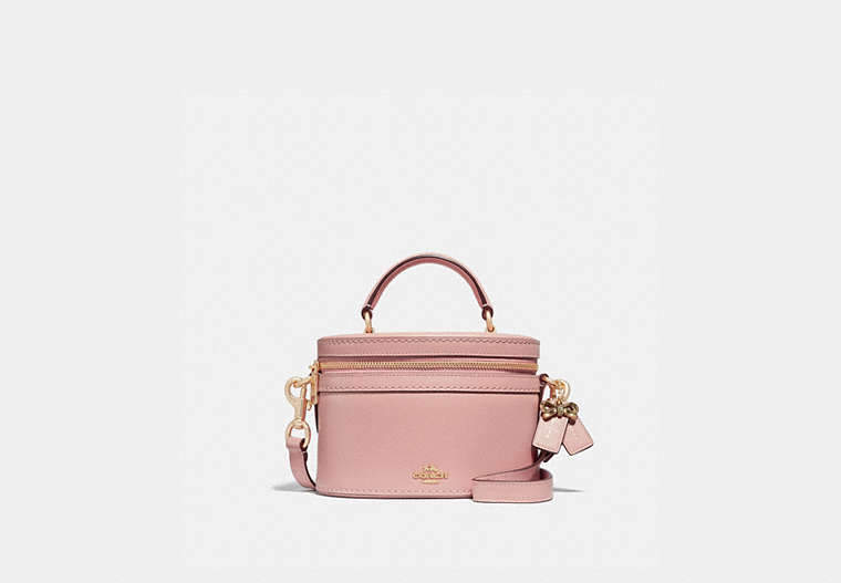 COACH®,SELENA TRAIL BAG,Leather,Small,Gold/PEONY,Front View