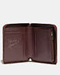 COACH®,SELENA SMALL ZIP AROUND WALLET WITH CRYSTAL EMBELLISHMENT,Leather,Gunmetal/Wine,Inside View,Top View