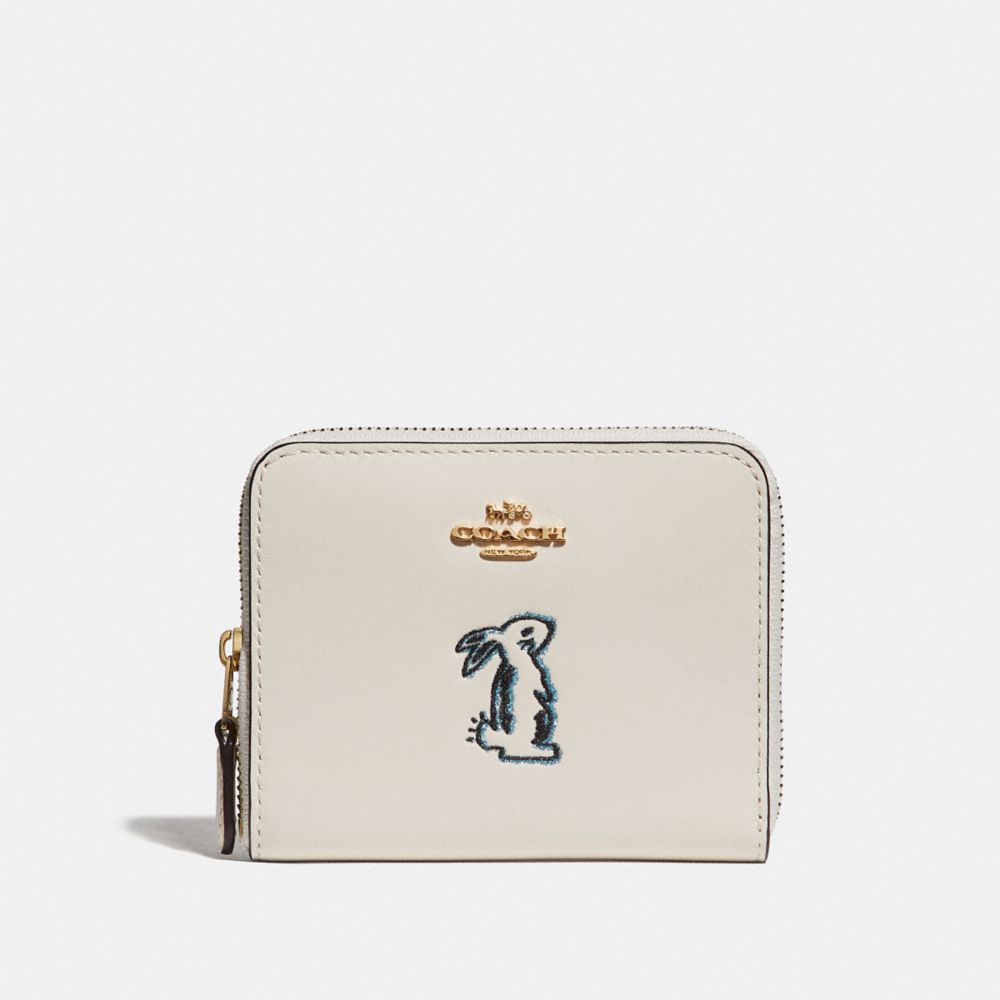 COACH®,Selena Small Zip Around Wallet With Bunny,,Front View