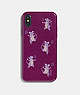COACH®,IPHONE X/XS CASE WITH PARTY MOUSE PRINT,Leather,Dark Berry,Front View