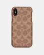 COACH®,IPHONE XS MAX CASE IN SIGNATURE CANVAS,Leather,KHAKI,Front View