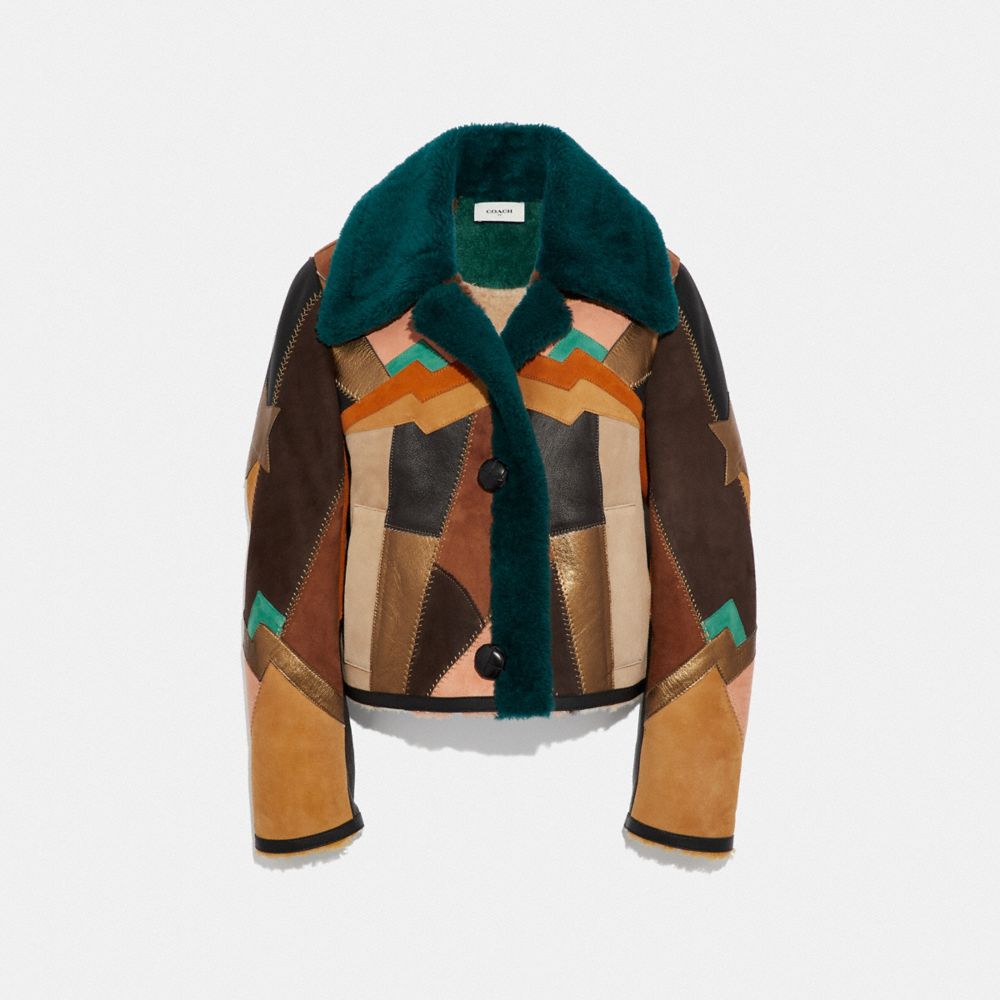 Patchwork 2025 shearling jacket