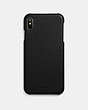 COACH®,IPHONE XS MAX CASE,Leather,Black,Front View